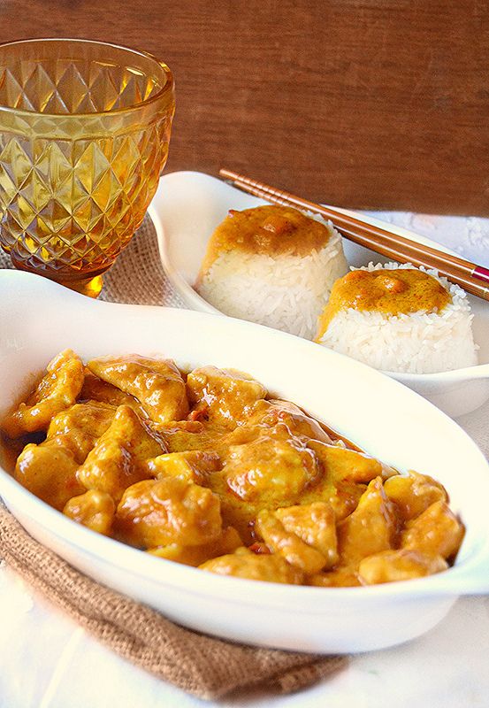 De esas recetas orientales, un pollo al curry divino